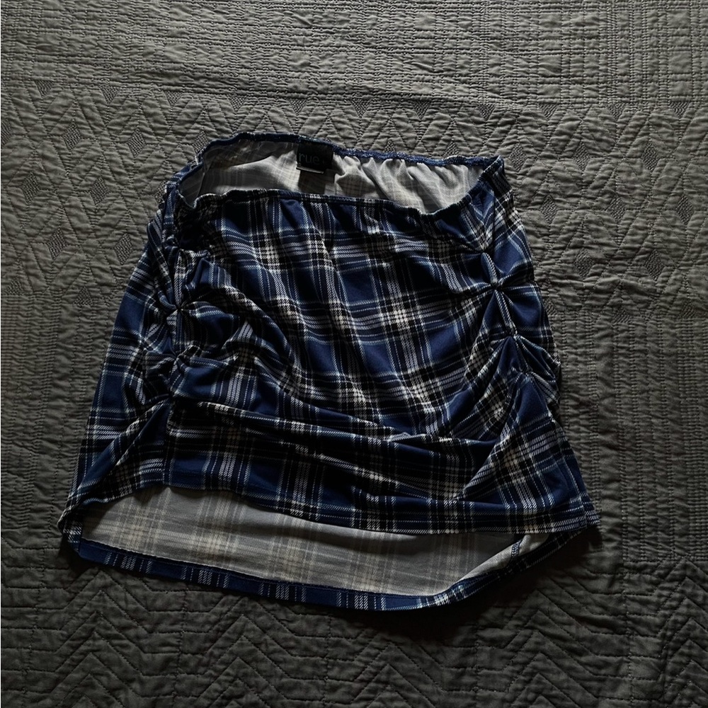 Rue+ Long Plaid Skirt